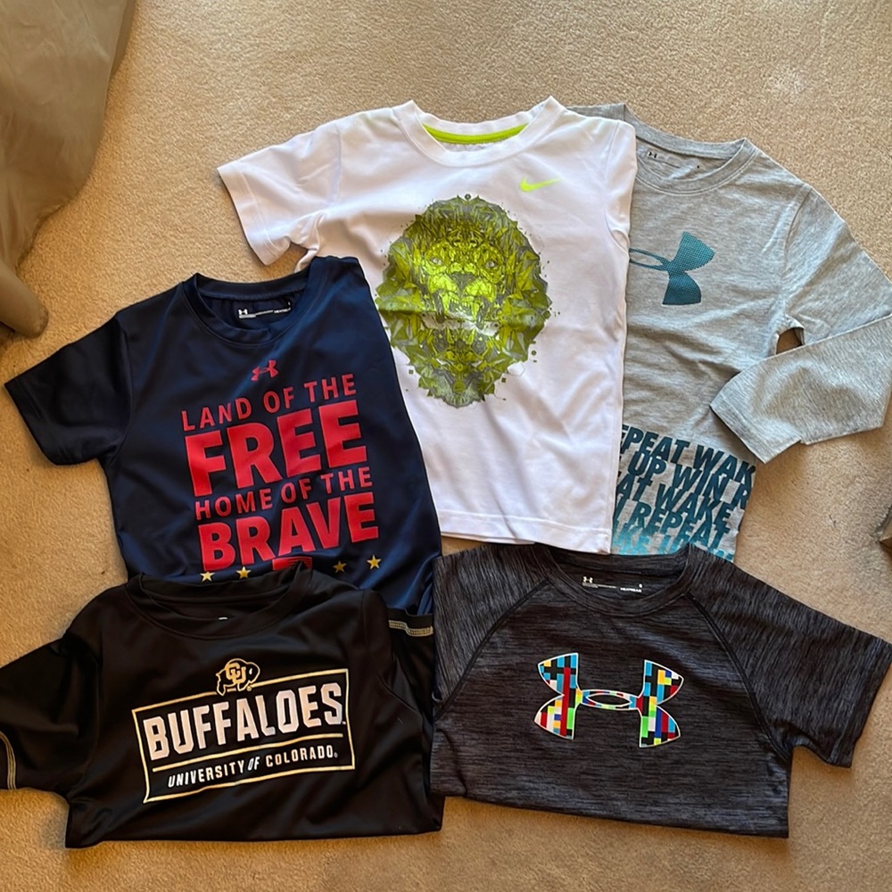 Under Armor Nike Boys Athletic Shirts - Set of 5